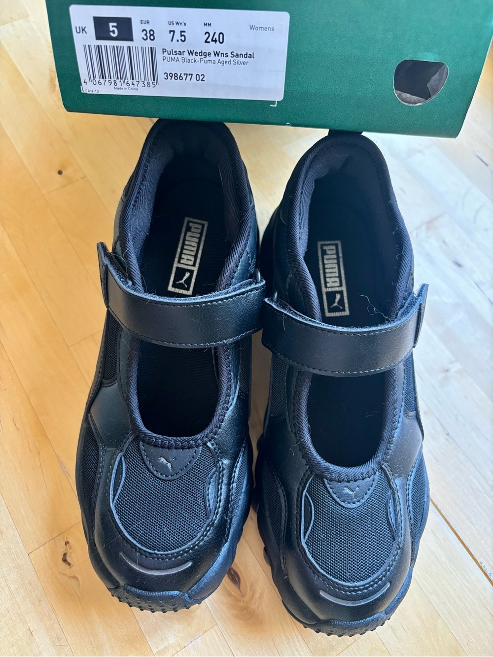 Puma Pulsar Wedge Platform Mary Jane Sandals Size 7.5 / 38 (runs small/narrow) - Picture 2 of 6
